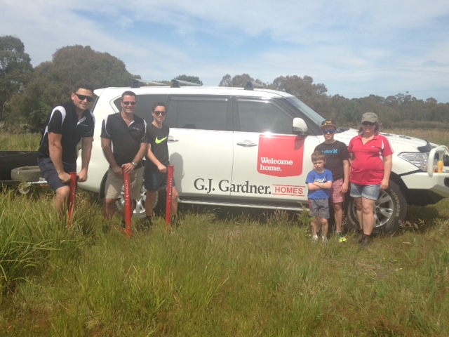 The team from GJG out planting trees for Gippsland Plains Conservation Network. 